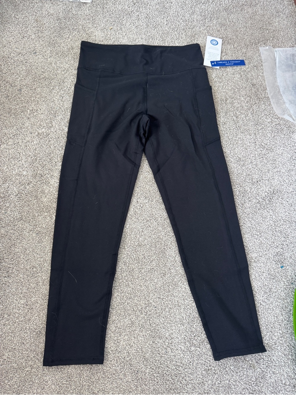 NWT | Thread 4 Thought Black Performance Leggings | Side Pocket | Large